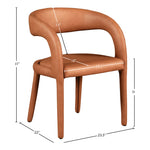 Sylvester Vegan Leather Upholstered Dining Chair in Cognac