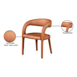 Sylvester Vegan Leather Upholstered Dining Chair in Cognac