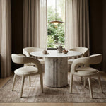 Sylvester Vegan Leather Upholstered Dining Chair in Cream