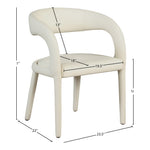 Sylvester Vegan Leather Upholstered Dining Chair in Cream