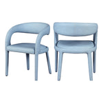 Sylvester Vegan Leather Upholstered Dining Chair in Light Blue