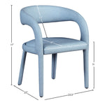 Sylvester Vegan Leather Upholstered Dining Chair in Light Blue