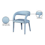 Sylvester Vegan Leather Upholstered Dining Chair in Light Blue