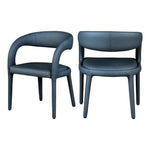 Sylvester Vegan Leather Upholstered Dining Chair in Navy