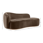 Gustavo Velvet Upholstered Chaise in Brown