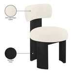 Atelier Vegan Leather Upholstered Dining Chair in Cream