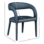 Sylvester Vegan Leather Upholstered Dining Chair in Navy
