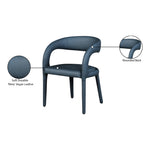 Sylvester Vegan Leather Upholstered Dining Chair in Navy