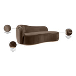 Gustavo Velvet Upholstered Chaise in Brown