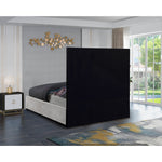Taj Velvet Upholstered King Bed in White