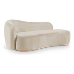 Gustavo Velvet Upholstered Chaise in Cream