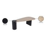 Taverna Travertine Top And Oak Wood Base Coffee Table in Natural