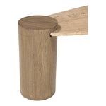 Taverna Travertine Top And Oak Wood Base Coffee Table in Natural
