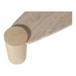 Taverna Travertine Top And Oak Wood Base Coffee Table in Natural