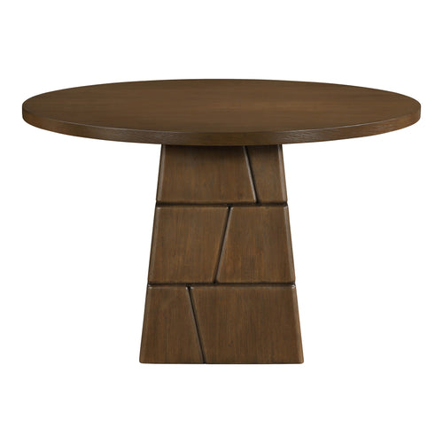 Tavio 48" Oak Veneer And Solid Wood Dining Table in Brown Walnut