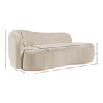 Gustavo Velvet Upholstered Chaise in Cream