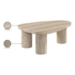 Teramo Concrete Indoor/Outdoor Coffee Table in Travertine