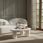 Teramo Concrete Indoor/Outdoor Coffee Table in White