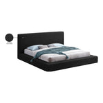 Terra Boucle Fabric Upholstered King Bed in Black