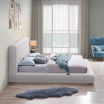 Terra Boucle Fabric Upholstered King Bed in Cream