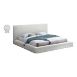 Terra Boucle Fabric Upholstered King Bed in Cream