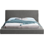 Terra Boucle Fabric Upholstered King Bed in Grey