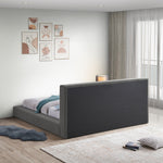 Terra Boucle Fabric Upholstered King Bed in Grey