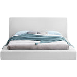 Terra Boucle Fabric Upholstered King Bed in White