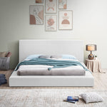 Terra Boucle Fabric Upholstered King Bed in White