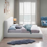 Terra Boucle Fabric Upholstered King Bed in White