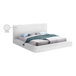 Terra Boucle Fabric Upholstered King Bed in White