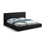 Terra Boucle Fabric Upholstered Queen Bed in Black