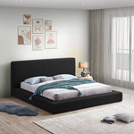 Terra Boucle Fabric Upholstered Queen Bed in Black