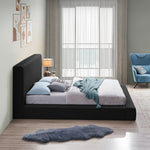 Terra Boucle Fabric Upholstered Queen Bed in Black