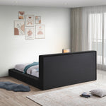 Terra Boucle Fabric Upholstered Queen Bed in Black