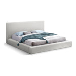 Terra Boucle Fabric Upholstered Queen Bed in Cream