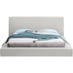 Terra Boucle Fabric Upholstered Queen Bed in Cream