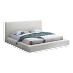 Terra Boucle Fabric Upholstered Queen Bed in Cream