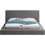 Terra Boucle Fabric Upholstered Queen Bed in Grey