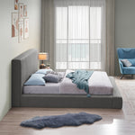 Terra Boucle Fabric Upholstered Queen Bed in Grey