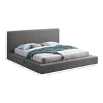 Terra Boucle Fabric Upholstered Queen Bed in Grey