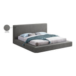 Terra Boucle Fabric Upholstered Queen Bed in Grey
