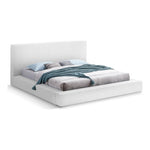Terra Boucle Fabric Upholstered Queen Bed in White