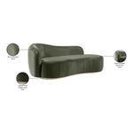 Gustavo Velvet Upholstered Chaise in Green