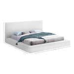 Terra Boucle Fabric Upholstered Queen Bed in White