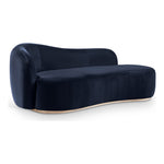 Gustavo Velvet Upholstered Chaise in Navy