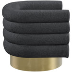 Tessa Boucle Fabric Upholstered Swivel Accent Chair in Black