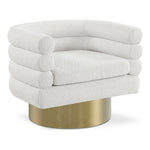 Tessa Boucle Fabric Upholstered Swivel Accent Chair in Cream