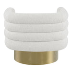 Tessa Boucle Fabric Upholstered Swivel Accent Chair in Cream