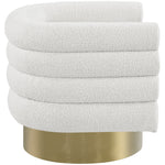 Tessa Boucle Fabric Upholstered Swivel Accent Chair in Cream